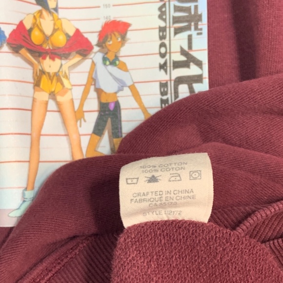 Men's Cowboy Bebop on Frank & Oak Sweatshirt in Burgundy Size Large - Picture 4 of 4